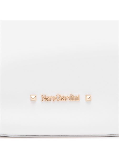 borsa hobo da donna in pelle bianca NERO GIARDINI | E543916D707